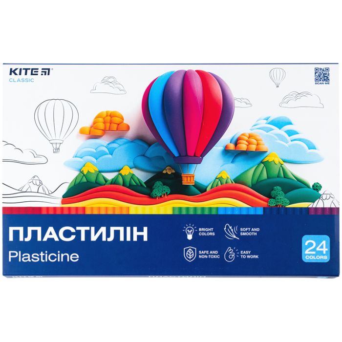 Пластилин Kite Classic 24 цвета, 480 г (K-089)