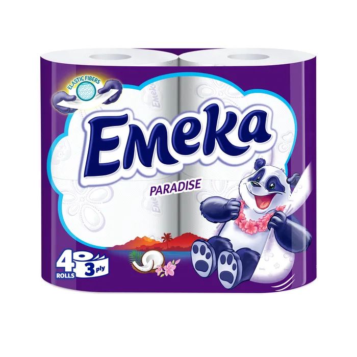 Туалетная бумага Emeka Paradise 3 слоя 4 рулона (3800024026508)
