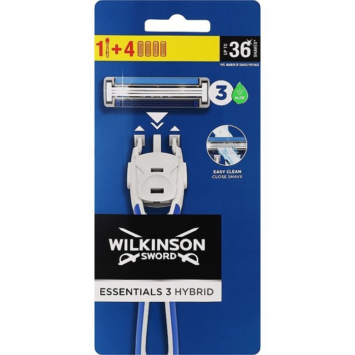 Бритва Wilkinson Sword Essentials 3 Hybrid 1+4 шт. (4027800513505)