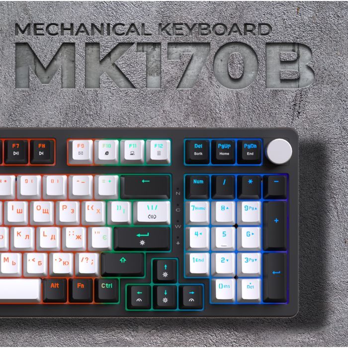 Клавиатура GamePro MK170W Hot-Swap Red Swich RGB USB UA White (MK170W) изображение 12