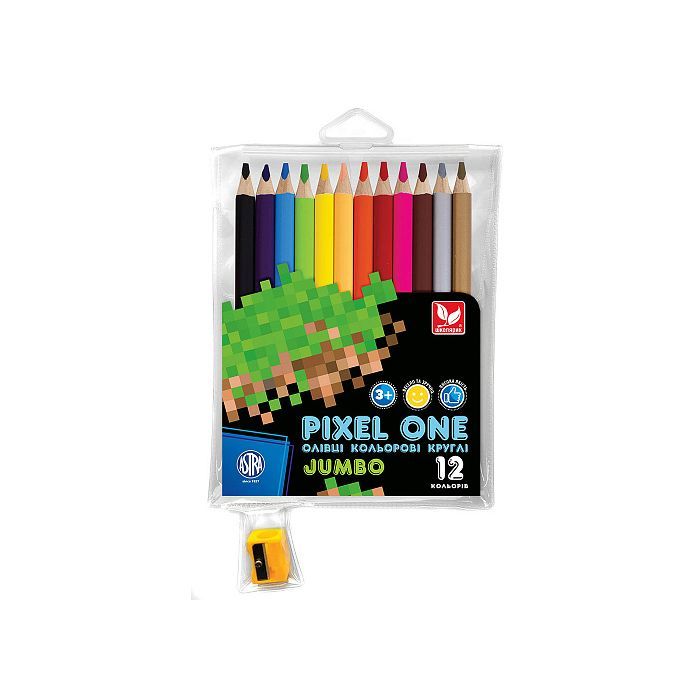 Карандаши цветные Школярик Джамбо Pixel One 12 цветов (312221005-UA)