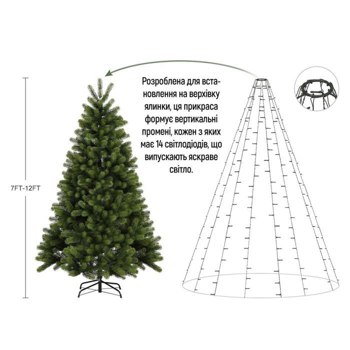 Гірлянда ColorWay Каскад LED 98 7 x 1.5 м 8 функцій (CW-G-98L71CUMC) зображення 10