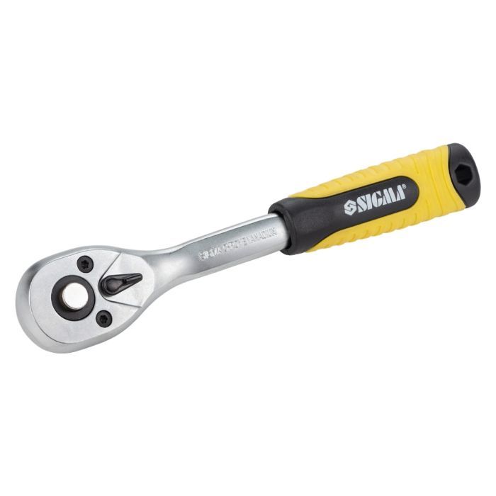 Трещотка Sigma с изогнутой ручкой 1/4" 150мм 72T CrV (6050071) изображение 3