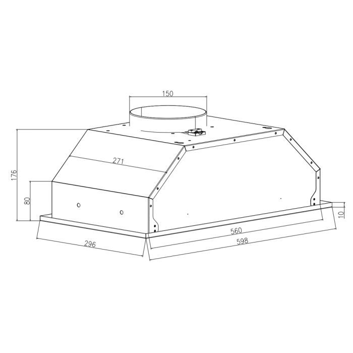 Вытяжка кухонная Interline BLOW S BL A/60/PB изображение 2