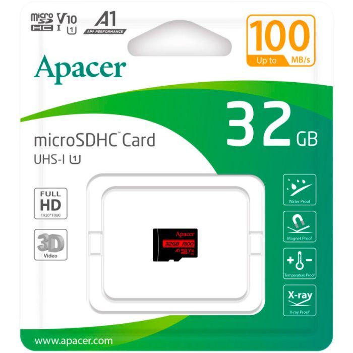 Карта пам'яті Apacer 32GB microSD class 10 UHS-I V10 A1 (AP32GMCSH10UB-R) зображення 2