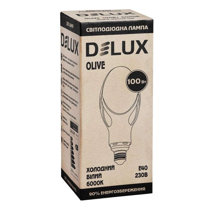 Лампочка Delux OLIVE 100w E40 6000К (90015385) изображение 3
