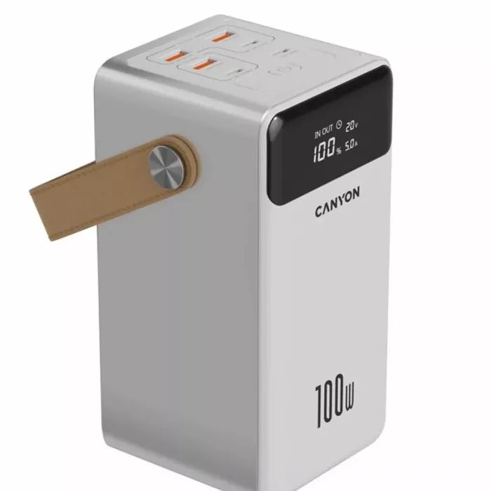 Батарея універсальна Canyon 60000mAh OnPower 610 PD/100W metal White (CNS-CPB610W) зображення 2