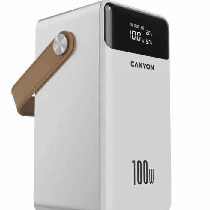 Батарея універсальна Canyon 60000mAh OnPower 610 PD/100W metal White (CNS-CPB610W) зображення 3