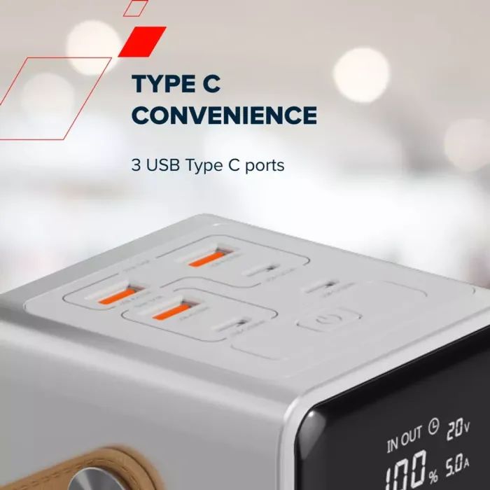 Батарея універсальна Canyon 60000mAh OnPower 610 PD/100W metal White (CNS-CPB610W) зображення 8
