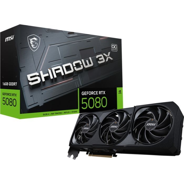 Видеокарта MSI GeForce RTX5080 16GB SHADOW 3X OC (RTX 5080 16G SHADOW 3X OC) изображение 7