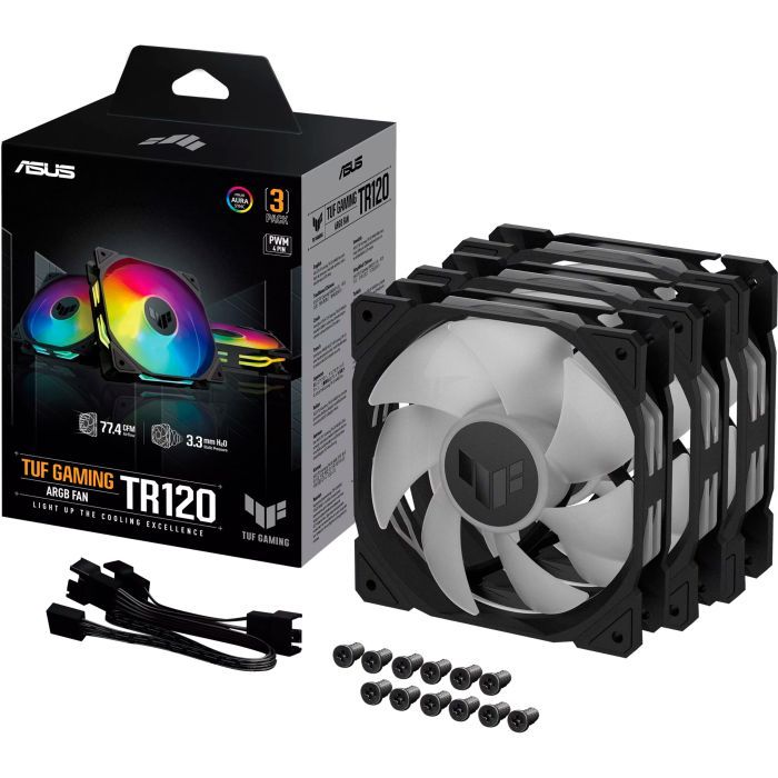 Кулер для корпуса ASUS TUF GAMING TR120 FAN ARGB BLACK 3IN1 (90DA0090-B09020) изображение 12