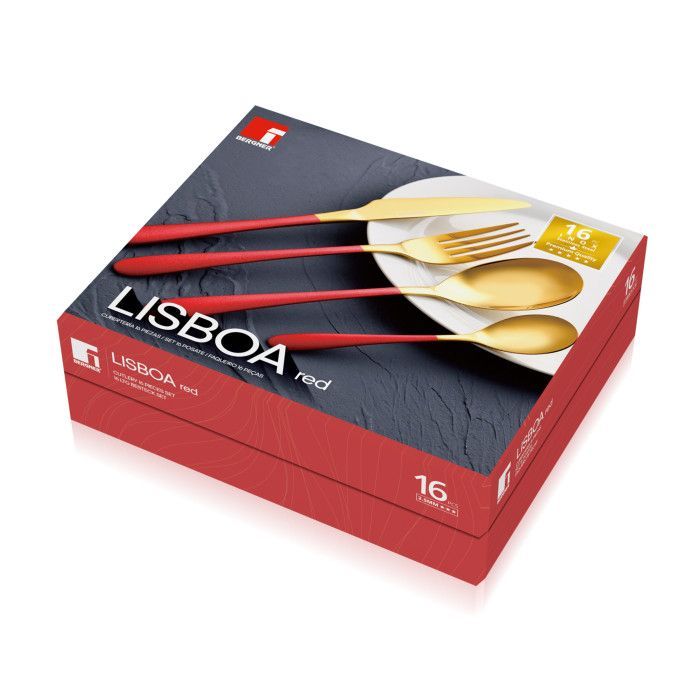 Набор столовых приборов Bergner Lisboa red 16 предметів (BG-45148-RD) изображение 2