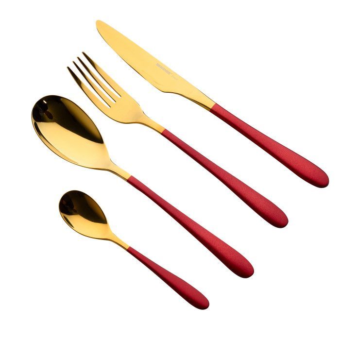 Набор столовых приборов Bergner Lisboa red 16 предметів (BG-45148-RD) изображение 7