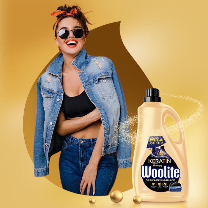 Гель для стирки Woolite Для черных, темных и джинсовых тканей С кератином 4.5 л (5900627056945) изображение 2