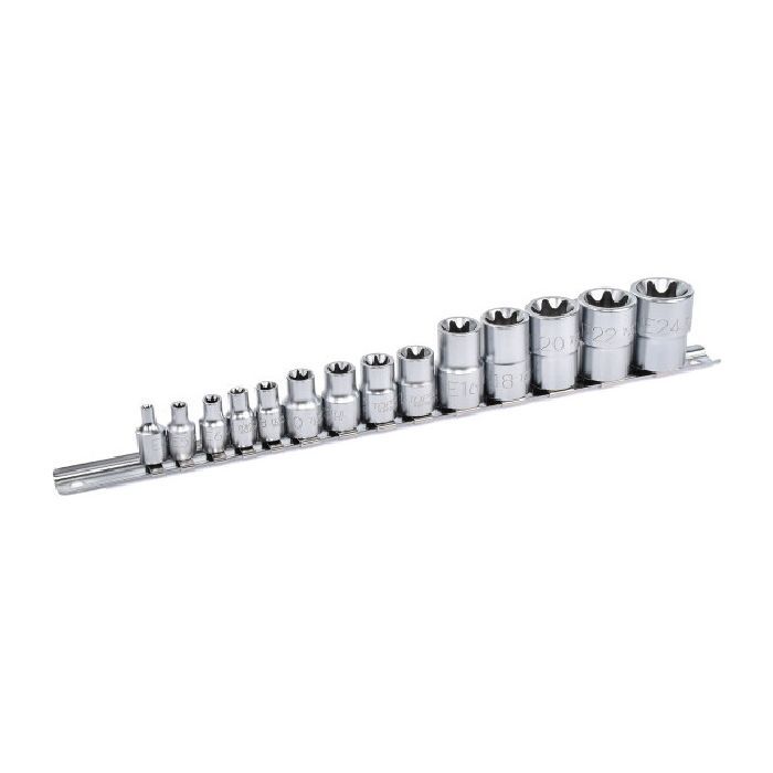 Набір головок Toptul TORX на планці 1/4"-1/2" E4-E24 14шт. (GAAR1402)