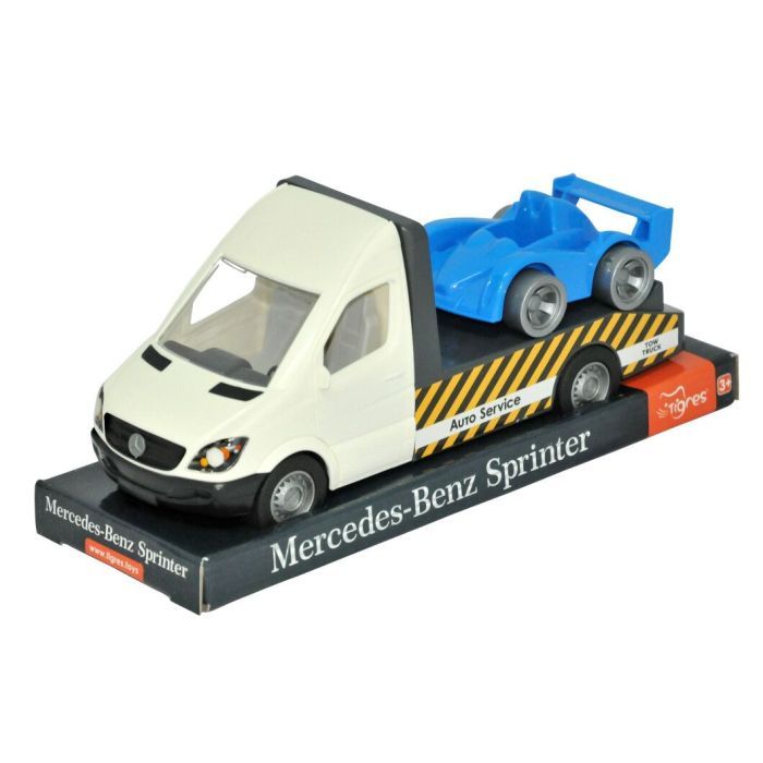 Спецтехника Tigres Mercedes-Benz Sprinter эвакуатор (белый) на планшетке (39708)