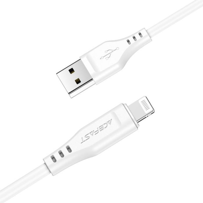 Дата кабель USB 2.0 AM to Lightning 1.2m 2.4A TPE C3-02 White Acefast (6974316280835) изображение 2