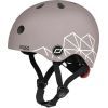 Шлем Scoot&Ride 45-51см, коричневый, с фонариком (SR-181206-BROWNLINES)