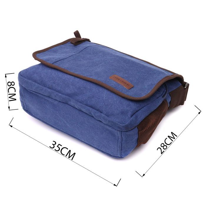 Сумка Vintage Через плечо из текстиля Синяя (22203) изображение 3