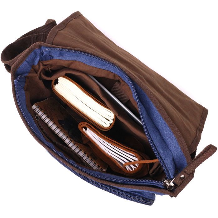 Сумка Vintage Через плечо из текстиля Синяя (22203) изображение 7