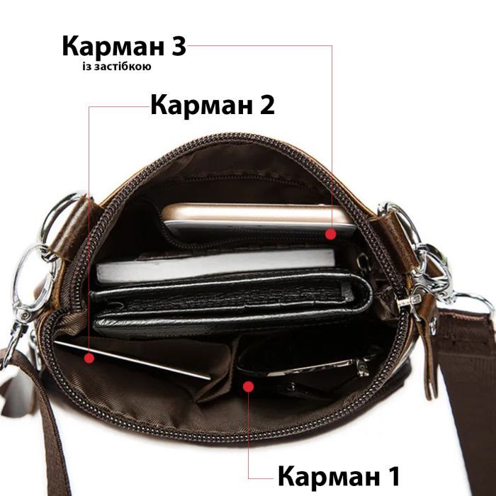 Сумка Vintage Коричневая (14608) изображение 4