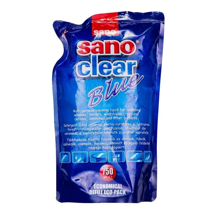 Засіб для миття скла Sano Clear Blue Запасний блок 750 мл (7290012117275)