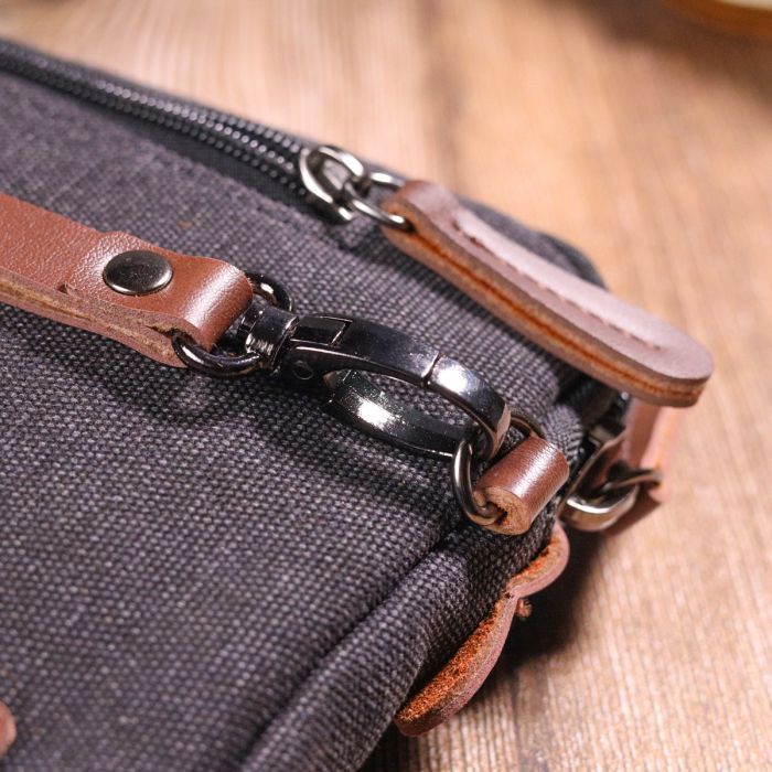 Сумка Vintage Текстильная Черная (21258) изображение 11