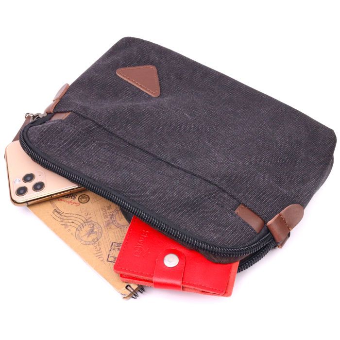 Сумка Vintage Текстильная Черная (21258) изображение 8