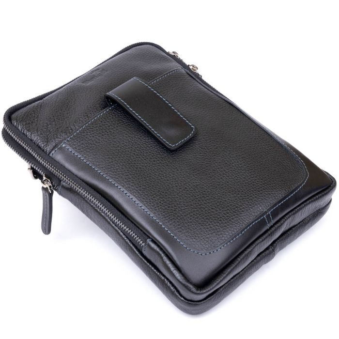 Сумка Shvigel На два отделения кожаная Черная (11283) изображение 5