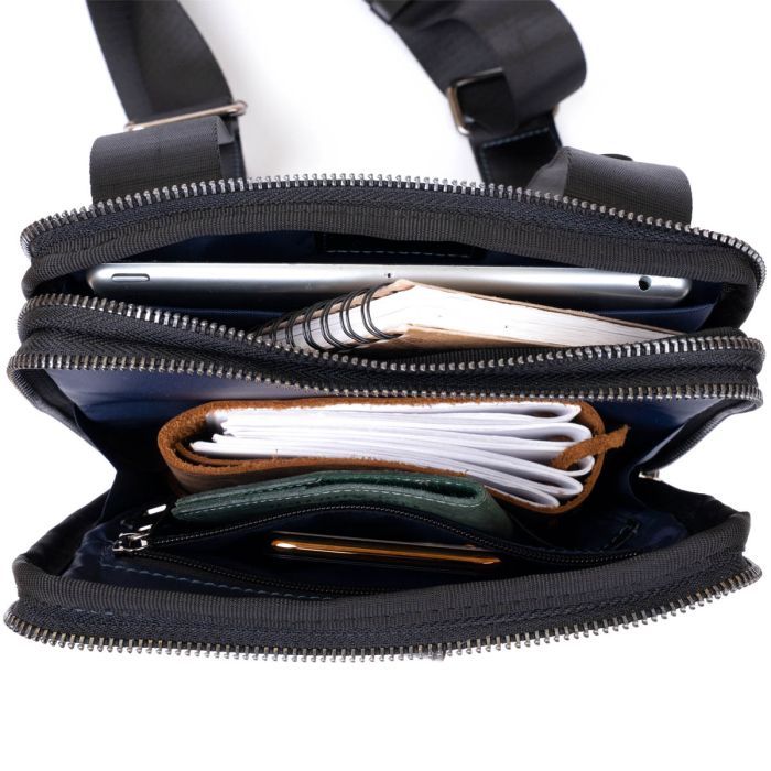 Сумка Shvigel На два отделения кожаная Черная (11283) изображение 6