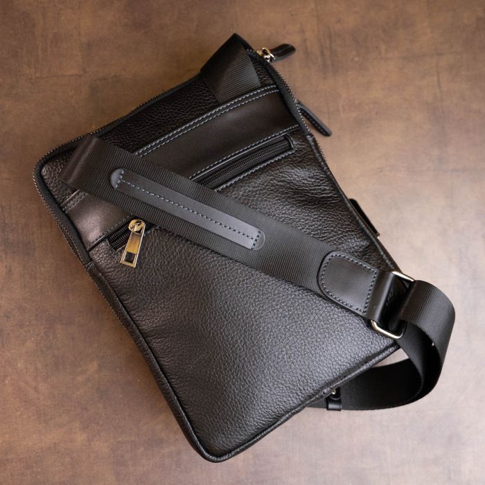 Сумка Shvigel На два отделения кожаная Черная (11283) изображение 9