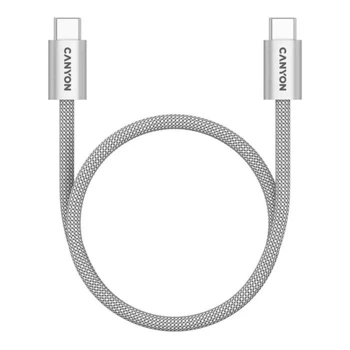 Дата кабель USB-C to USB-C 1.0m 60W Magnet Braided Light Grey Canyon (CND-CCMG60AB15LG)