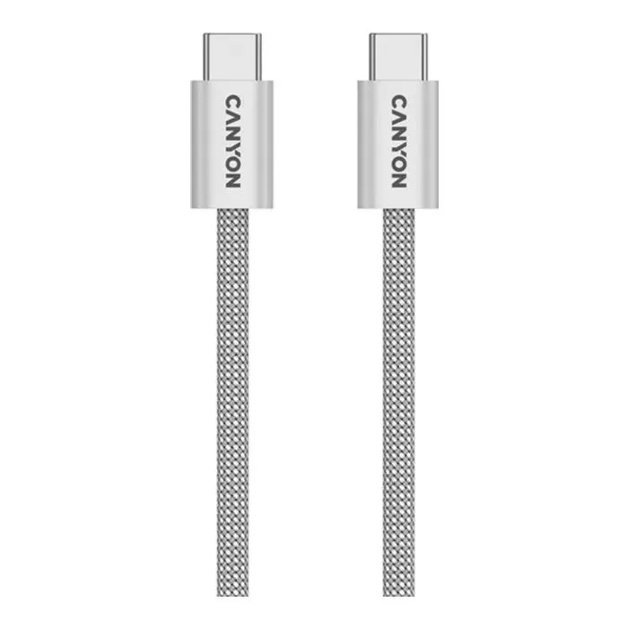 Дата кабель USB-C to USB-C 1.0m 60W Magnet Braided Light Grey Canyon (CND-CCMG60AB15LG) изображение 4