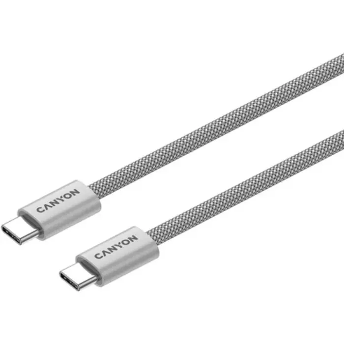 Дата кабель USB-C to USB-C 1.0m 60W Magnet Braided Light Grey Canyon (CND-CCMG60AB15LG) изображение 5