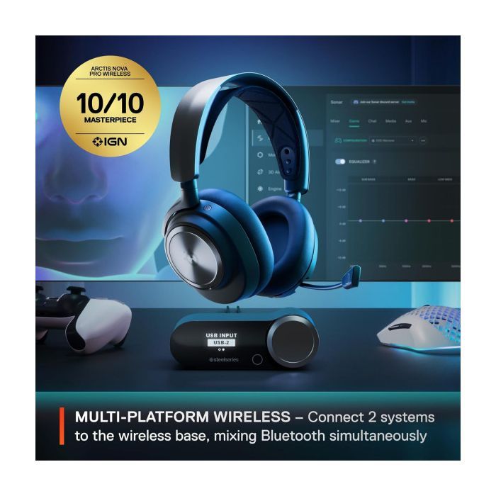 Наушники SteelSeries Arctis Nova Pro Wireless P PS/PC/SW/MAC/MOB Black (61522) изображение 6