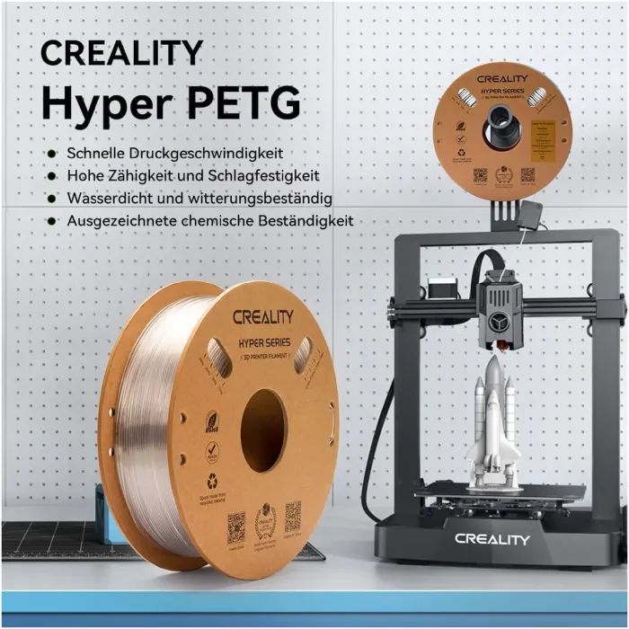 Пластик для 3D-принтера Creality Hyper PETG 1.75мм, transparent, 1кг (3301030042) изображение 2