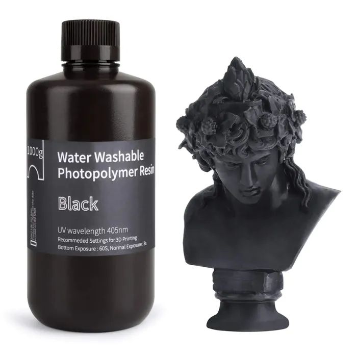 Фотополимерная смола ELEGOO Resin, Water Washable, 1кг, black (50.103.0006)