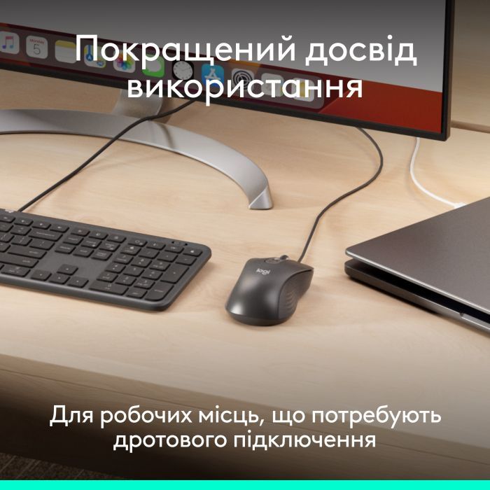 Мышка Logitech Signature M520 for Business USB-C Graphite (910-007511) изображение 2