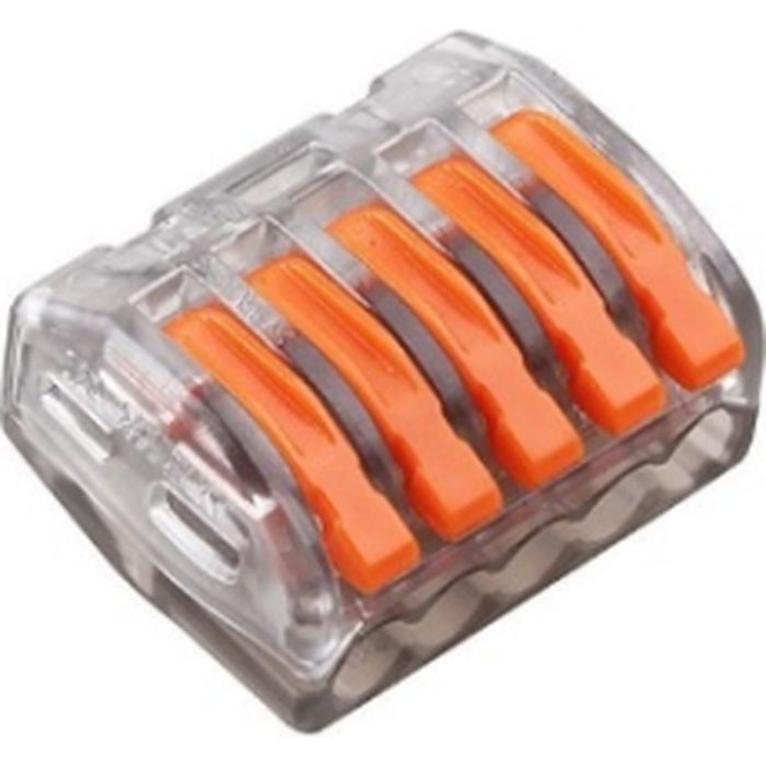 Соединитель кабеля 5-pin аналог WAGO PCT-415-T, 15штпак Voltronic (WAGO222-415-T/15)