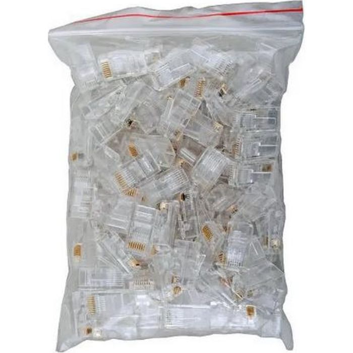 Коннектор RJ45 cat.5e UTP 8P8C, сквозные отверстия, 100шт/пак Kingda (KD-PG8032-C5E/100)