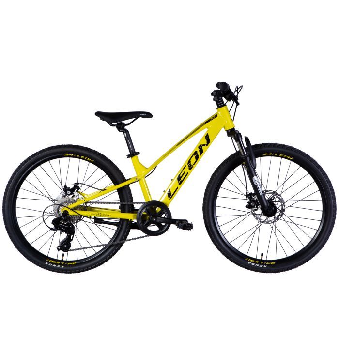 Велосипед Leon 24" JUNIOR DD рама-12" AL 2025 жовтий з чорним (OPS-LN-24-118)