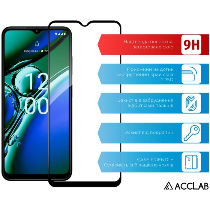 Стекло защитное ACCLAB Full Glue Nokia G42 5G Black (1283126582097) изображение 3