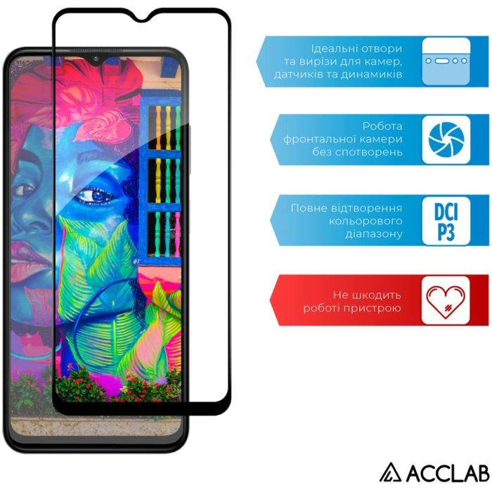 Стекло защитное ACCLAB Full Glue Nokia G42 5G Black (1283126582097) изображение 5