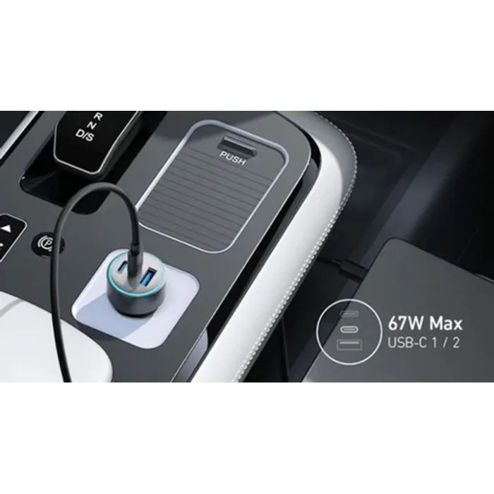 Зарядное устройство Anker 325 PowerDrive USB-C PD67W + USB-A 22.5W Black (A2731HA1) изображение 3