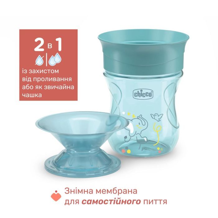 Поильник-непроливайка Chicco Perfect Cup 200 мл. від 12 місяців (блакитна) (06951.25) изображение 6