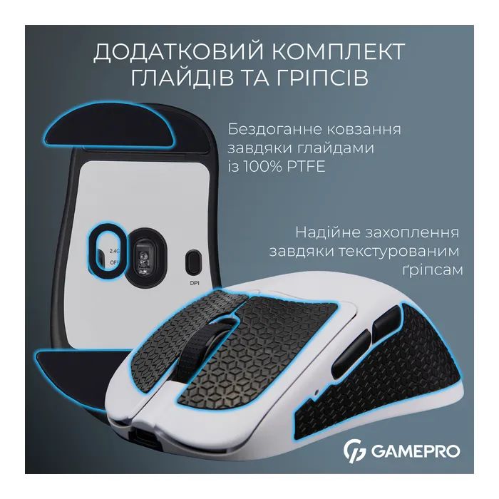 Мышка GamePro Asgard Surt Wireless/Bluetooth/USB White (GM017W) изображение 12