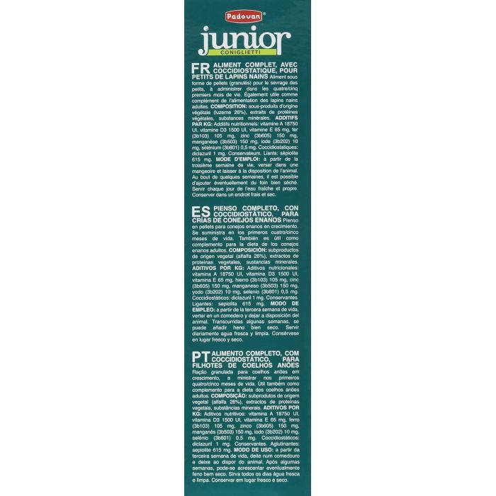 Корм для грызунов Padovan Junior coniglietti 850 г (8001254003863) изображение 2