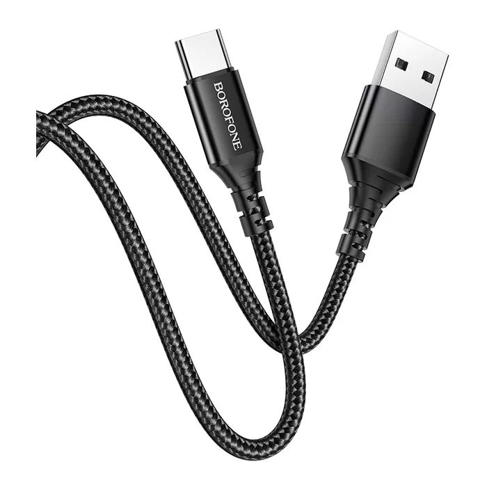 Дата кабель USB 2.0 AM to USB-C 1.0m 2.4A black BOROFONE (6931474745835)