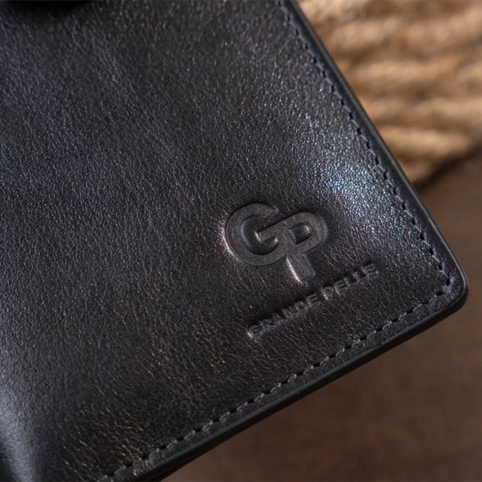 Гаманець Grande Pelle Anet на кнопці Чорний (11324) зображення 10