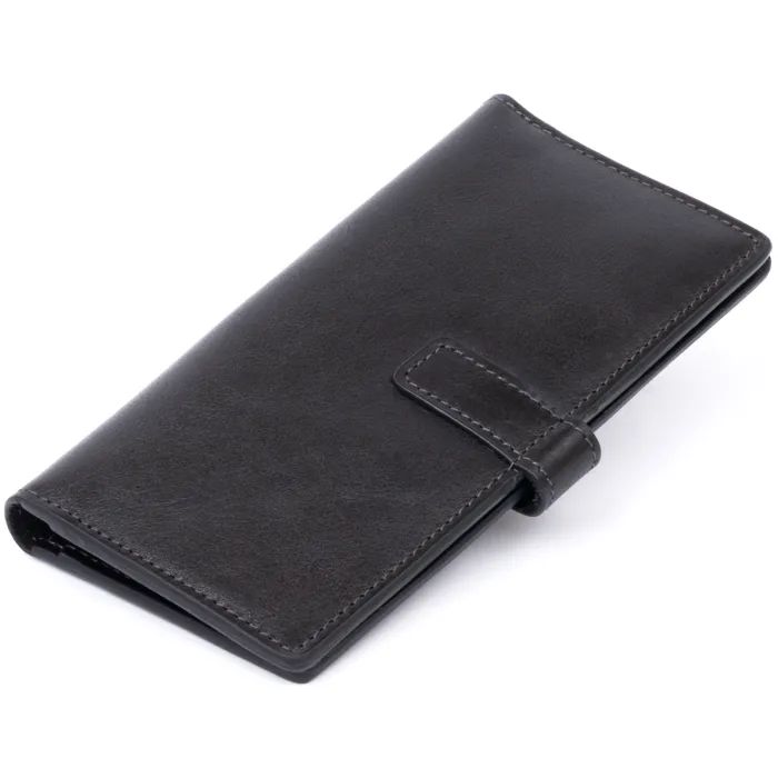 Гаманець Grande Pelle Anet на кнопці Чорний (11324) зображення 2